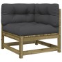 Sofá esquinero de jardín con cojines madera de pino impregnada de , Sofás modulares de exterior - Ref: Foro24-838068, Precio:...