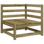 Sofá esquinero de jardín con cojines madera de pino impregnada de , Sofás modulares de exterior - Ref: Foro24-838068, Precio:...