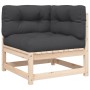 Sofá de equina con cojines madera maciza de pino de , Sofás modulares de exterior - Ref: Foro24-838061, Precio: 119,75 €, Des...