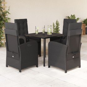 Set de muebles jardín 5 pzas con cojines ratán sintético negro en Conjuntos de jardín | Comprar online en Foru.es