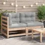 Sofá de jardín de 2 plazas con cojines madera maciza de pino by , Modular outdoor sofas - Ref: Foro24-838118, Price: 158,80 €...