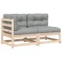 Sofá de jardín de 2 plazas con cojines madera maciza de pino by , Modular outdoor sofas - Ref: Foro24-838118, Price: 158,80 €...