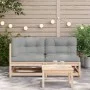 Sofá de jardín de 2 plazas con cojines madera maciza de pino by , Modular outdoor sofas - Ref: Foro24-838118, Price: 158,80 €...