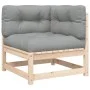 Sofá de jardín de 2 plazas con cojines madera maciza de pino by , Modular outdoor sofas - Ref: Foro24-838118, Price: 158,80 €...