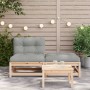 Sofá de jardín sin reposabrazos con cojines y reposapiés de , Sofás modulares de exterior - Ref: Foro24-838126, Precio: 113,8...