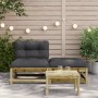 Sofá de jardín sin reposabrazos con cojines y reposapiés de , Sofás modulares de exterior - Ref: Foro24-838132, Precio: 131,0...