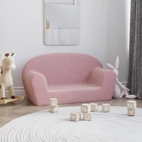 Sofá para niños de 2 plazas felpa suave rosa de , Mobiliario para bebés y niños pequeños - Ref: Foro24-356991, Precio: 45,93 ...