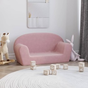 Sofá para niños de 2 plazas felpa suave rosa de , Mobiliario para bebés y niños pequeños - Ref: Foro24-356991, Precio: 42,04 ...