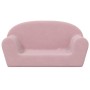 Sofá para niños de 2 plazas felpa suave rosa de , Mobiliario para bebés y niños pequeños - Ref: Foro24-356991, Precio: 42,04 ...