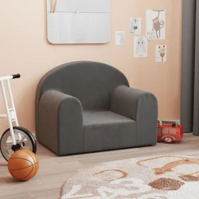 Sofá para niños felpa suave gris antracita de , Mobiliario para bebés y niños pequeños - Ref: Foro24-357006, Precio: 41,72 €,...