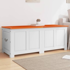 Baúl de almacenaje con tapa madera de acacia marrón y blanco de , Baúles de almacenamiento - Ref: Foro24-364921, Precio: 265,...