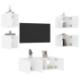 Muebles de TV de pared con LED 6 pzas madera ingeniería blanco de , Muebles TV - Ref: Foro24-3216811, Precio: 178,67 €, Descu...