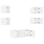 Muebles de TV de pared con LED 6 pzas madera ingeniería blanco de , Muebles TV - Ref: Foro24-3216811, Precio: 178,67 €, Descu...