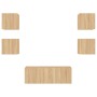 Muebles TV pared con LED 6 pzas madera ingeniería roble Sonoma de , Muebles TV - Ref: Foro24-3216813, Precio: 170,61 €, Descu...