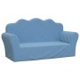 Sofá para niños de 2 plazas de felpa suave azul de , Mobiliario para bebés y niños pequeños - Ref: Foro24-357050, Precio: 55,...