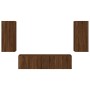 Muebles TV pared con LED 4 pzas madera ingeniería marrón roble de , Muebles TV - Ref: Foro24-3216845, Precio: 171,60 €, Descu...