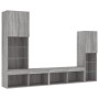 Muebles TV pared con LED 4 pzas madera ingeniería gris Sonoma de , Muebles TV - Ref: Foro24-3216659, Precio: 182,23 €, Descue...