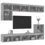 Muebles TV pared con LED 8 pzas madera ingeniería gris hormigón de , Muebles TV - Ref: Foro24-3216671, Precio: 221,93 €, Desc...