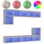 Muebles TV pared con LED 8 pzas madera ingeniería gris hormigón de , Muebles TV - Ref: Foro24-3216671, Precio: 221,93 €, Desc...