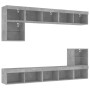 Muebles TV pared con LED 8 pzas madera ingeniería gris hormigón de , Muebles TV - Ref: Foro24-3216671, Precio: 221,93 €, Desc...