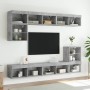 Muebles TV pared con LED 8 pzas madera ingeniería gris hormigón de , Muebles TV - Ref: Foro24-3216671, Precio: 221,93 €, Desc...