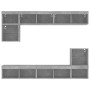 Muebles TV pared con LED 8 pzas madera ingeniería gris hormigón de , Muebles TV - Ref: Foro24-3216671, Precio: 221,93 €, Desc...