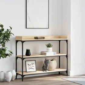 Mesa consola con estantes roble Sonoma 100x30x80 cm de , Mesas auxiliares - Ref: Foro24-837808, Precio: 56,39 €, Descuento: %