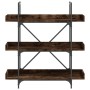 Librería 3 estantes madera ingeniería roble humo 100x33x108,5cm de , Librerías y estanterías - Ref: Foro24-837689, Precio: 56...