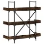 Librería 3 estantes madera ingeniería roble humo 100x33x108,5cm de , Librerías y estanterías - Ref: Foro24-837689, Precio: 55...
