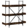 Librería 3 estantes madera ingeniería roble humo 100x33x108,5cm de , Librerías y estanterías - Ref: Foro24-837689, Precio: 56...