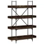 Librería 4 estantes madera ingeniería roble humo 100x33x145,5cm de , Librerías y estanterías - Ref: Foro24-837694, Precio: 60...