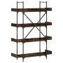 Librería 4 estantes madera ingeniería roble humo 100x33x145,5cm de , Librerías y estanterías - Ref: Foro24-837694, Precio: 60...