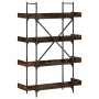 Librería 4 estantes madera ingeniería roble humo 100x33x145,5cm de , Librerías y estanterías - Ref: Foro24-837694, Precio: 61...