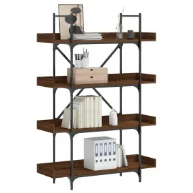 Librería de 4 estantes madera ingeniería marrón 100x33x145,5 cm de , Librerías y estanterías - Ref: Foro24-837696, Precio: 73...