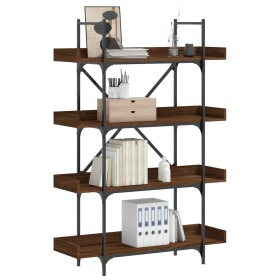 Librería de 4 estantes madera ingeniería marrón 100x33x145,5 cm de , Librerías y estanterías - Ref: Foro24-837696, Precio: 74...