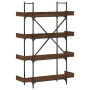 Librería de 4 estantes madera ingeniería marrón 100x33x145,5 cm de , Librerías y estanterías - Ref: Foro24-837696, Precio: 74...