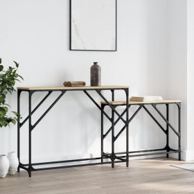 Mesas consola apilables 2 pzas madera ingeniería roble Sonoma de , Mesas auxiliares - Ref: Foro24-837803, Precio: 52,68 €, De...