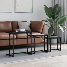 Mesas de centro apilables 3 piezas madera de ingeniería negro de , Mesas de centro - Ref: Foro24-837817, Precio: 38,82 €, Des...