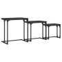 Mesas de centro apilables 3 piezas madera de ingeniería negro by , Coffee table - Ref: Foro24-837817, Price: 38,47 €, Discoun...