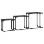 Mesas de centro apilables 3 piezas madera de ingeniería negro by , Coffee table - Ref: Foro24-837817, Price: 38,47 €, Discoun...