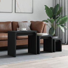 Mesas de centro apilables 3 piezas madera de ingeniería negro de , Mesas de centro - Ref: Foro24-837822, Precio: 54,61 €, Des...