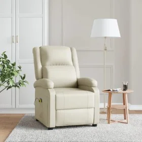 Sillón de masaje de cuero sintético crema de , Sillones de masaje eléctricos - Ref: Foro24-344182, Precio: 234,79 €, Descuent...