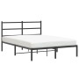 Estructura de cama con cabecero metal negro 135x190 cm de , Camas y somieres - Ref: Foro24-355364, Precio: 85,90 €, Descuento: %