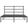 Estructura de cama con cabecero metal negro 135x190 cm de , Camas y somieres - Ref: Foro24-355364, Precio: 85,90 €, Descuento: %