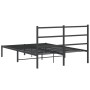 Estructura de cama con cabecero metal negro 135x190 cm de , Camas y somieres - Ref: Foro24-355364, Precio: 85,90 €, Descuento: %