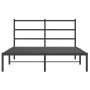 Estructura de cama con cabecero metal negro 140x200 cm de , Camas y somieres - Ref: Foro24-355366, Precio: 99,60 €, Descuento: %
