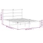 Estructura de cama con cabecero metal negro 140x200 cm de , Camas y somieres - Ref: Foro24-355366, Precio: 99,60 €, Descuento: %