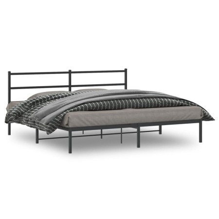 Estructura de cama con cabecero metal negro 183x213 cm de , Camas y somieres - Ref: Foro24-355370, Precio: 96,88 €, Descuento: %