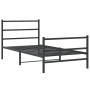 Estructura de cama con cabecero y estribo metal negro 107x203cm de , Camas y somieres - Ref: Foro24-355379, Precio: 75,93 €, ...