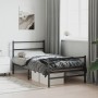 Estructura de cama con cabecero y estribo metal negro 107x203cm de , Camas y somieres - Ref: Foro24-355379, Precio: 75,93 €, ...